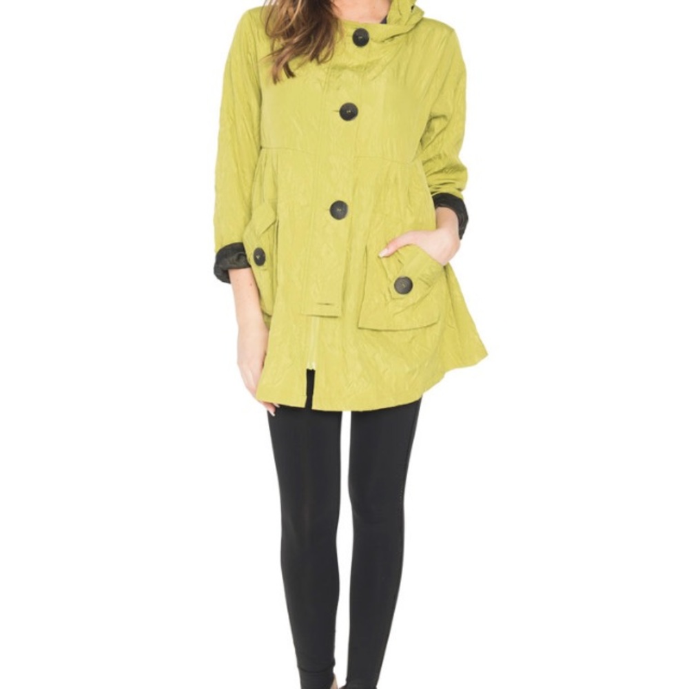 Dorman light green button up jacket w/high collar